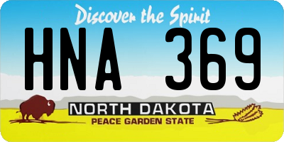 ND license plate HNA369