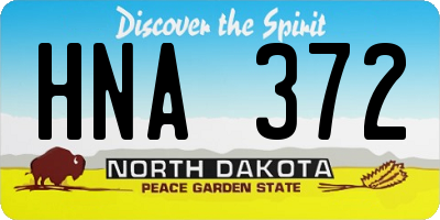 ND license plate HNA372