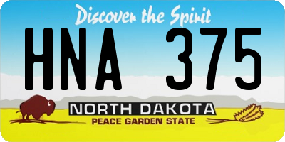 ND license plate HNA375