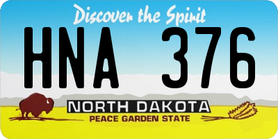 ND license plate HNA376