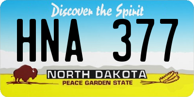 ND license plate HNA377