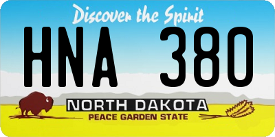 ND license plate HNA380