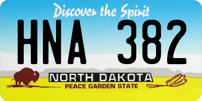 ND license plate HNA382