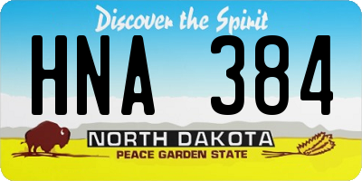 ND license plate HNA384