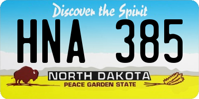 ND license plate HNA385