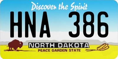 ND license plate HNA386