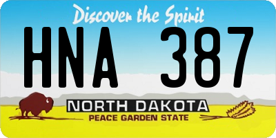 ND license plate HNA387