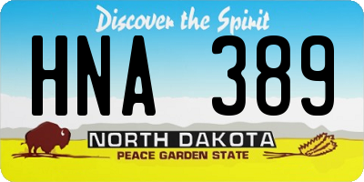 ND license plate HNA389