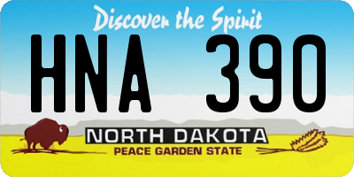 ND license plate HNA390