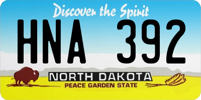 ND license plate HNA392