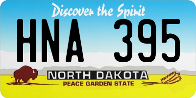 ND license plate HNA395