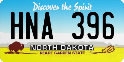 ND license plate HNA396