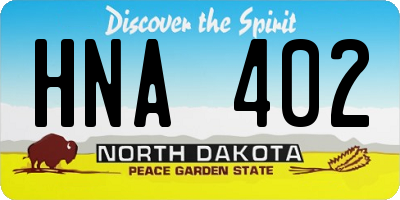 ND license plate HNA402