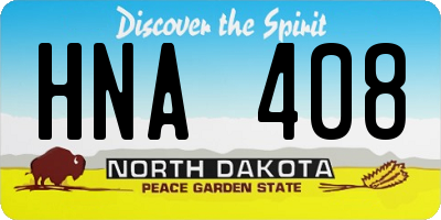 ND license plate HNA408