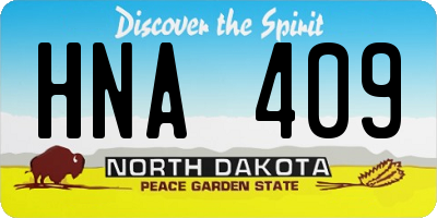 ND license plate HNA409