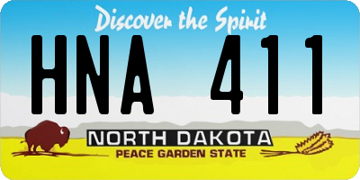ND license plate HNA411