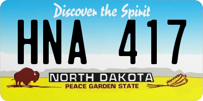 ND license plate HNA417
