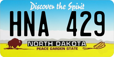 ND license plate HNA429