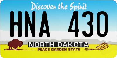ND license plate HNA430