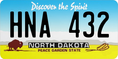 ND license plate HNA432