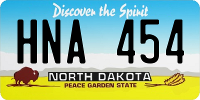ND license plate HNA454