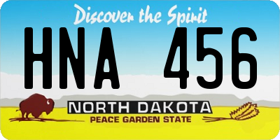 ND license plate HNA456