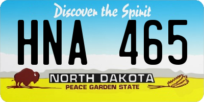ND license plate HNA465