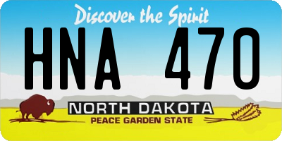 ND license plate HNA470