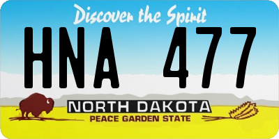 ND license plate HNA477