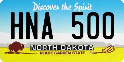 ND license plate HNA500