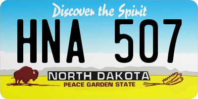 ND license plate HNA507