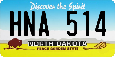 ND license plate HNA514