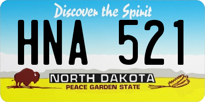 ND license plate HNA521