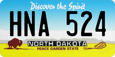 ND license plate HNA524