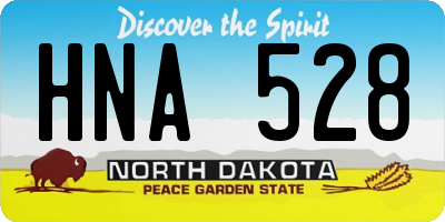 ND license plate HNA528