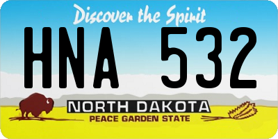 ND license plate HNA532