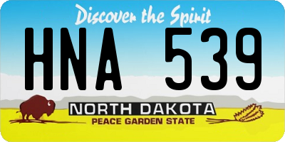 ND license plate HNA539