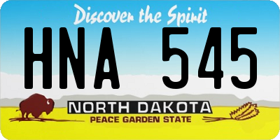 ND license plate HNA545