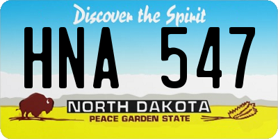 ND license plate HNA547