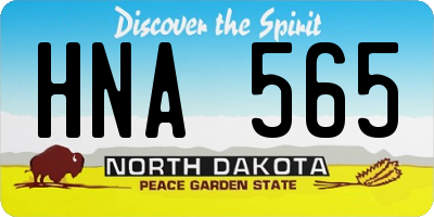 ND license plate HNA565