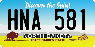 ND license plate HNA581