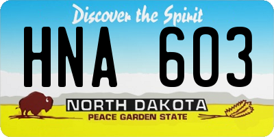 ND license plate HNA603