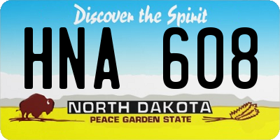 ND license plate HNA608