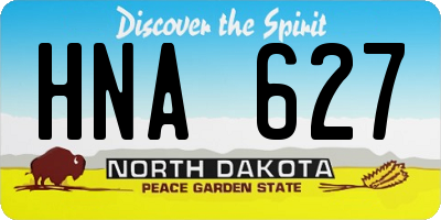 ND license plate HNA627