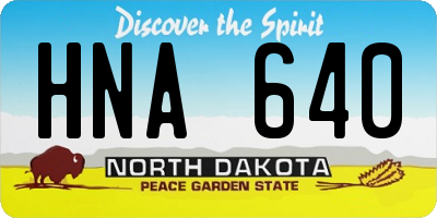 ND license plate HNA640