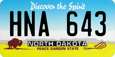 ND license plate HNA643