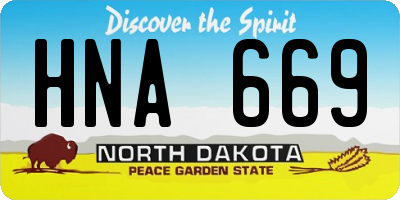 ND license plate HNA669