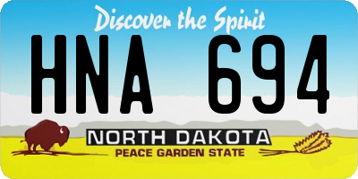ND license plate HNA694