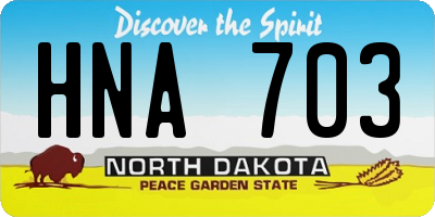 ND license plate HNA703