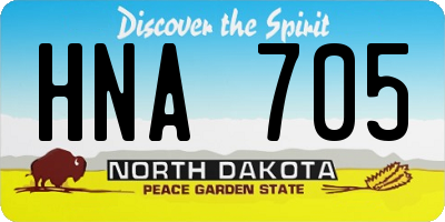 ND license plate HNA705